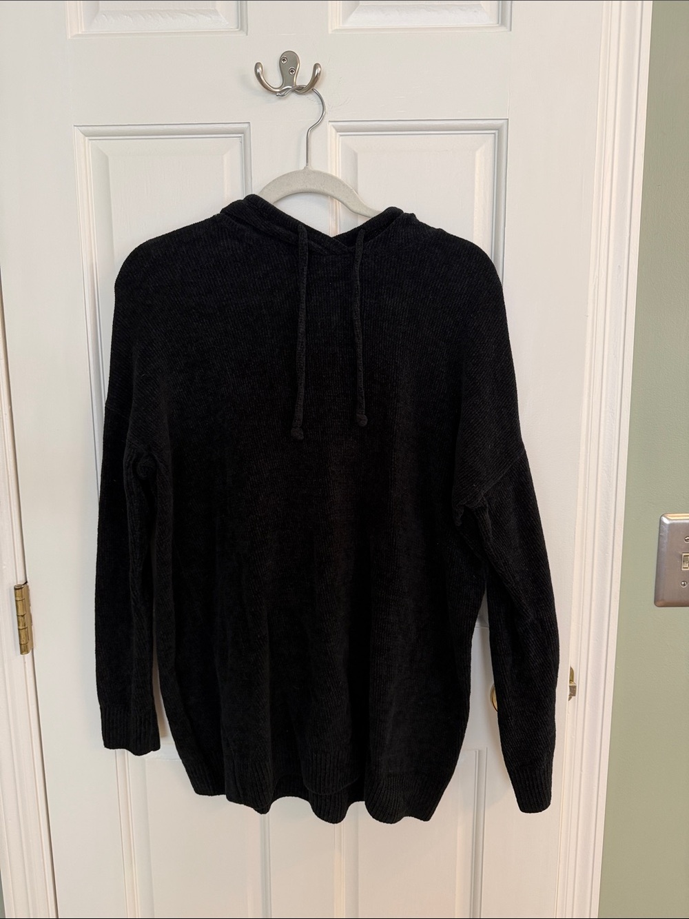 Eileen Fisher Black Crewneck Sweater with Hood